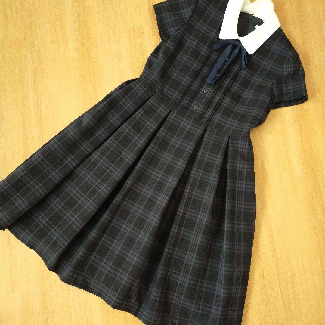 【美品】ショパン　卒服　卒業式　160　フォーマルワンピース　グレーチェック
