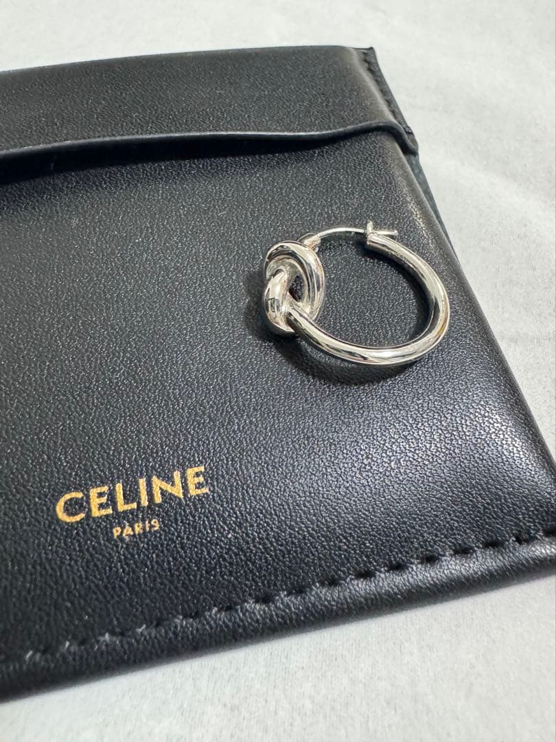 CELINE ノットスモールフープ 片耳 シルバー