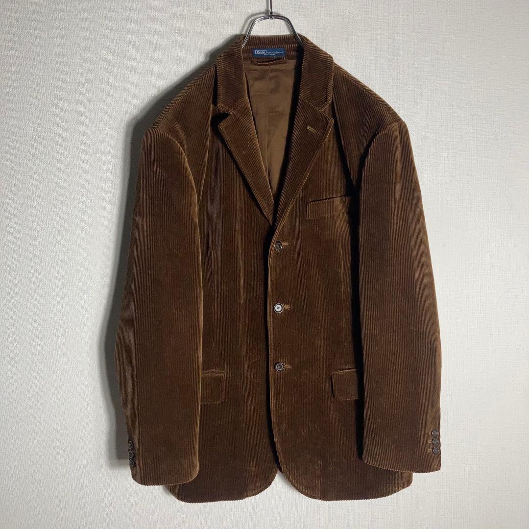 RALPH LAUREN ヘビー太畝コーデュロイテーラードジャケット 茶色 M.