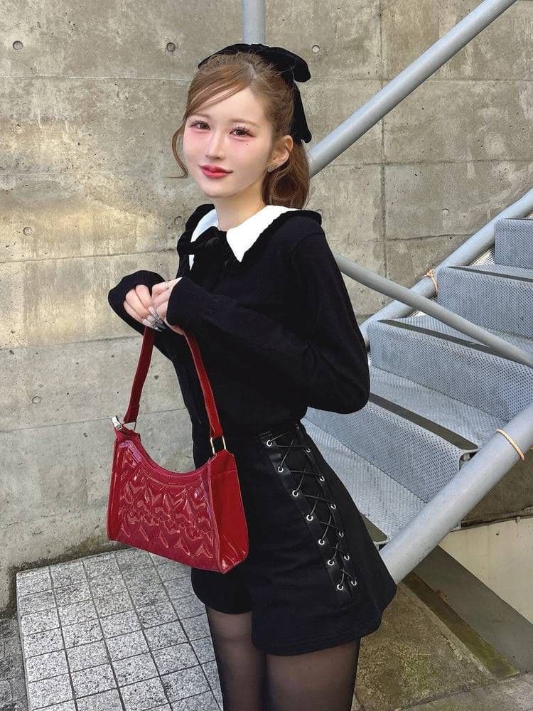 ダーリッチ ハイウエストレースアップショートパンツ 試着のみ