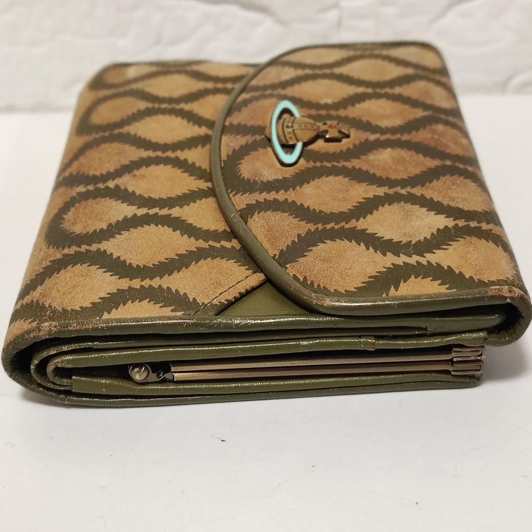 ヴィヴィアン・ウエストウッド　スクイグル柄　　がま口財布　ボーンクラスプ