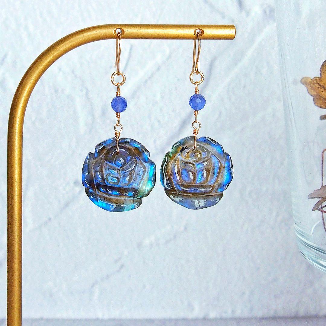 Kaya様　ラブラドライト　ローズカービング　ブレスレット　他2点