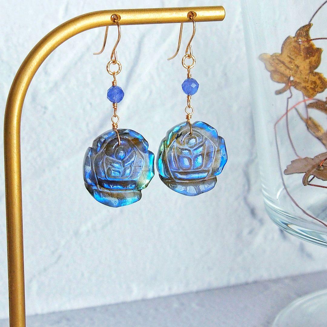 Kaya様　ラブラドライト　ローズカービング　ブレスレット　他2点