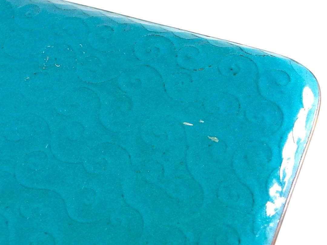 【 E801 】 超名品　明治期尾張七宝上手作品　銀線七宝獅子鳳凰文トレイ