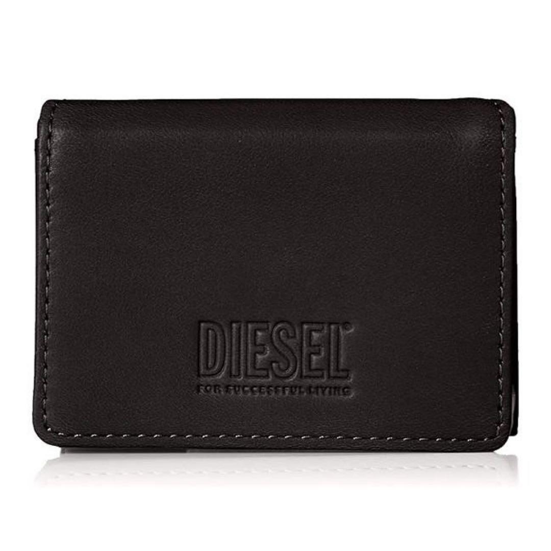 ディーゼル 三つ折り財布 ミニ財布 ショートウォレット　ブラック