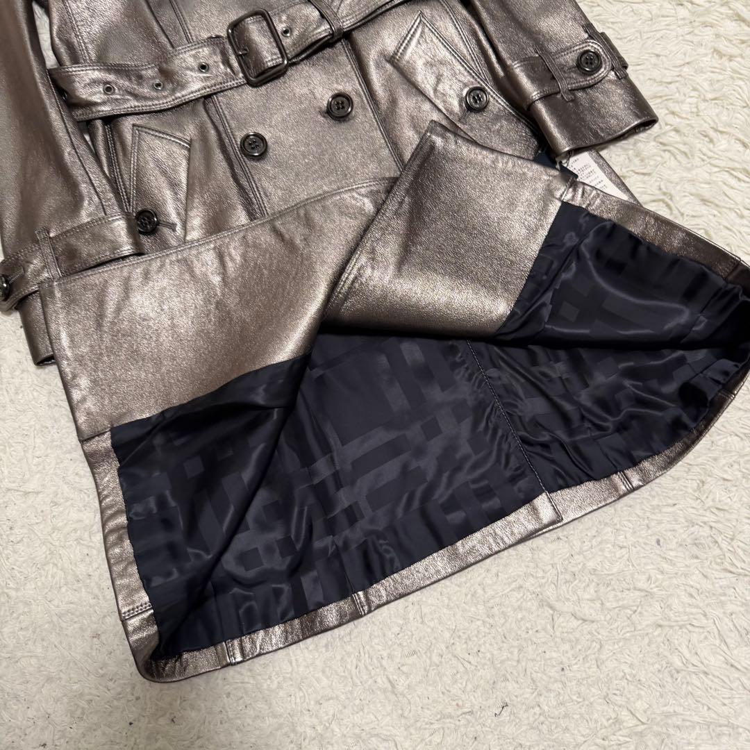 未使用タグ付き　バーバリーロンドン　ラムレザー トレンチコート　ノバチェック