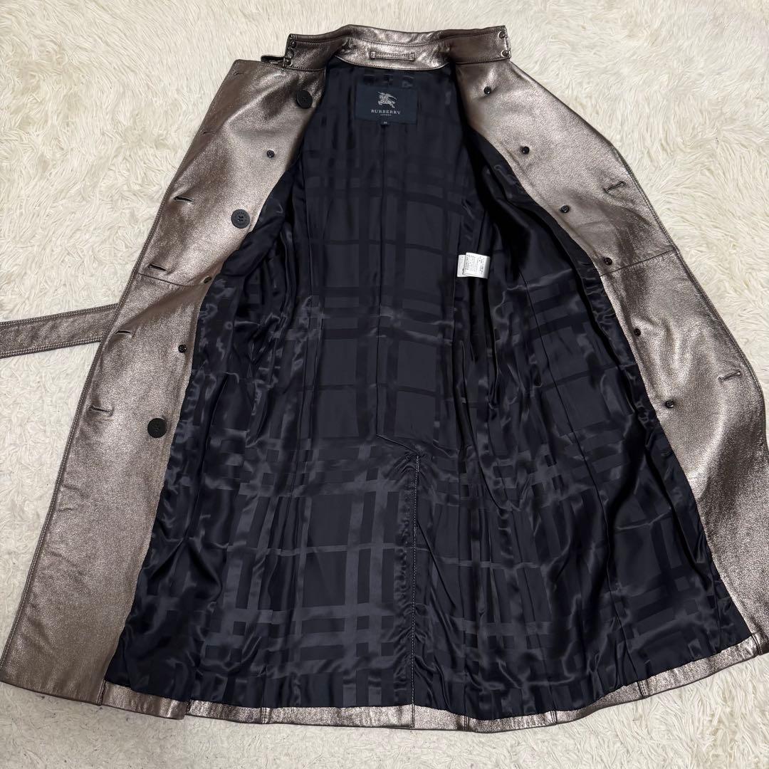 未使用タグ付き　バーバリーロンドン　ラムレザー トレンチコート　ノバチェック