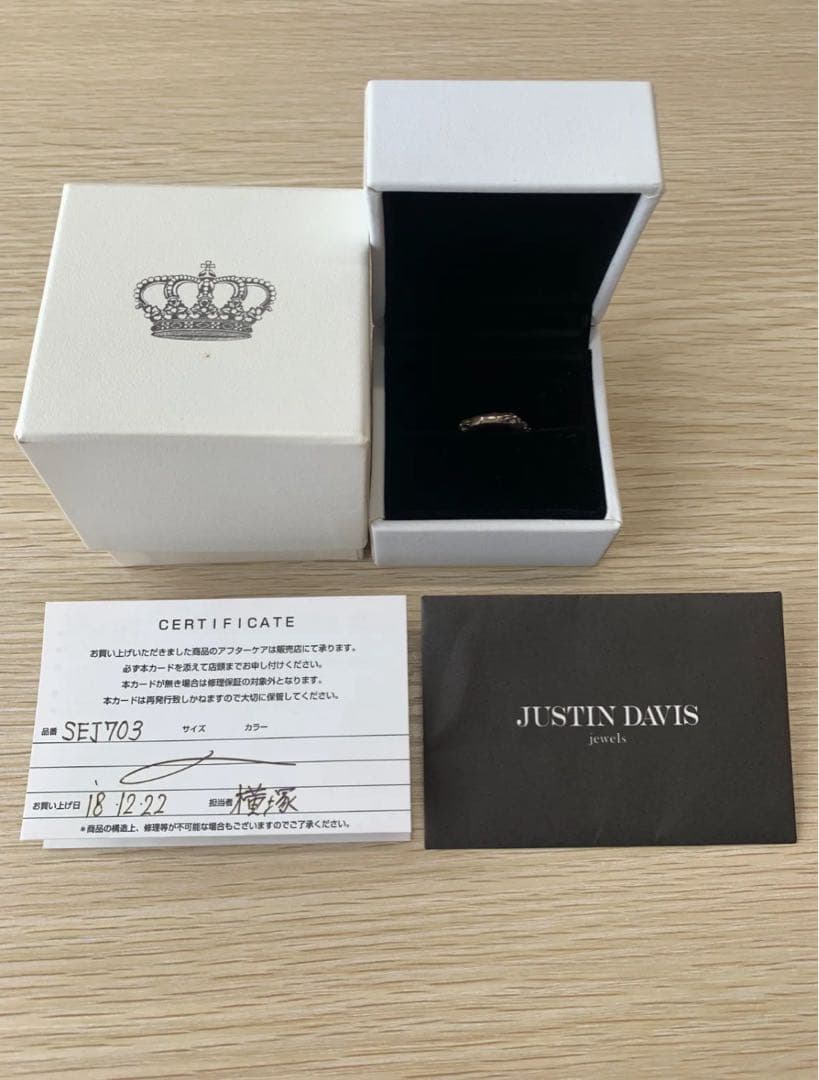 JUSTIN DAVIS SEJ703 ピアス　箱、保証書付き美品