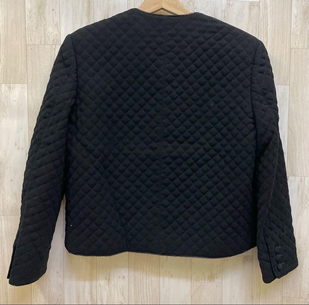 カネコイサオ KANEKO ISAO リボン キルティング ノーカラージャケット