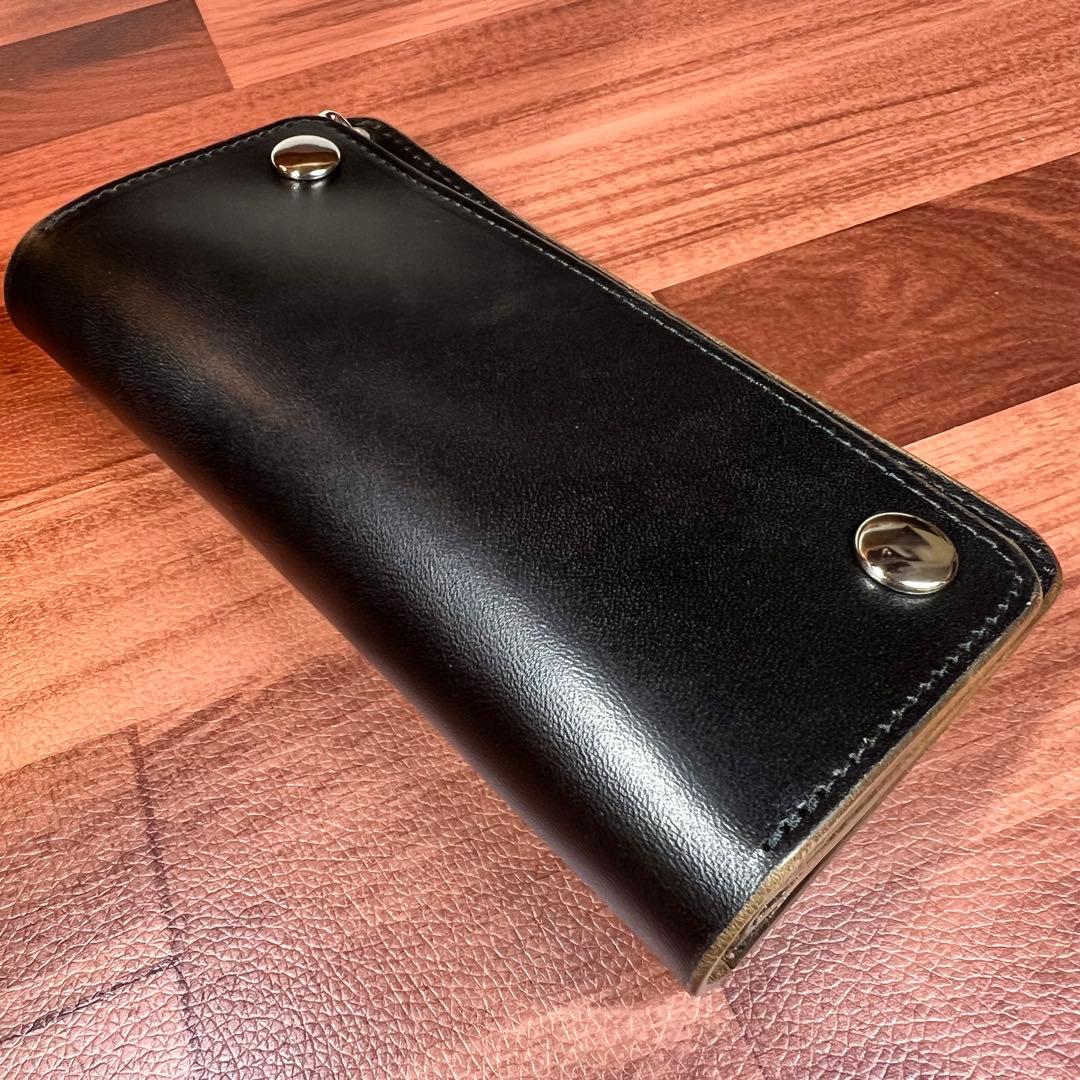 【トラッカーウォレット ロング】 3層 ホースバット シルバー　WALDES