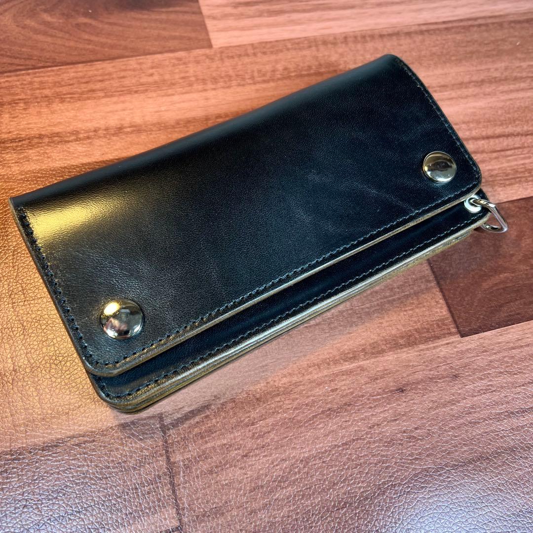 【トラッカーウォレット ロング】 3層 ホースバット シルバー　WALDES