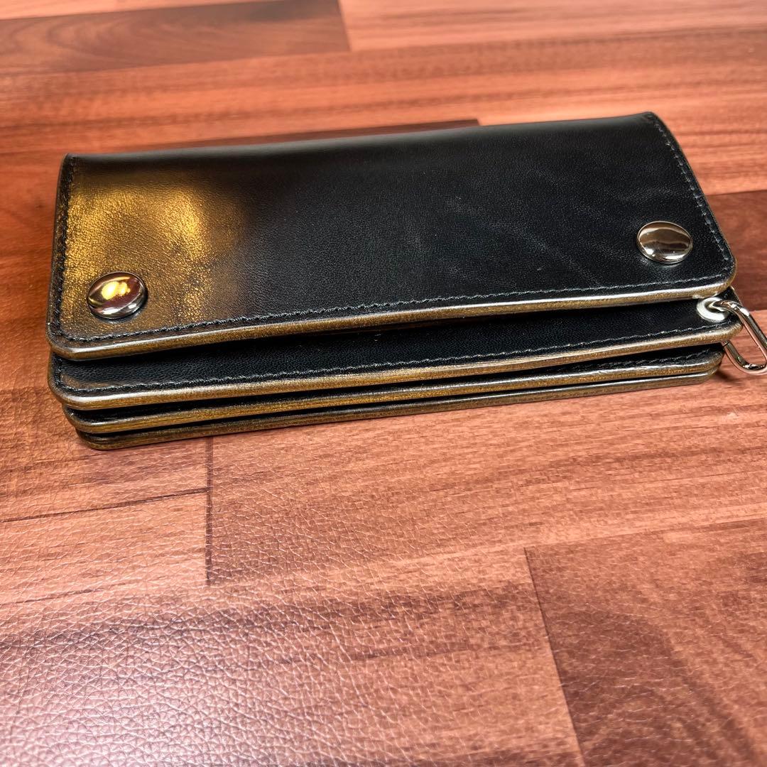 【トラッカーウォレット ロング】 3層 ホースバット シルバー　WALDES