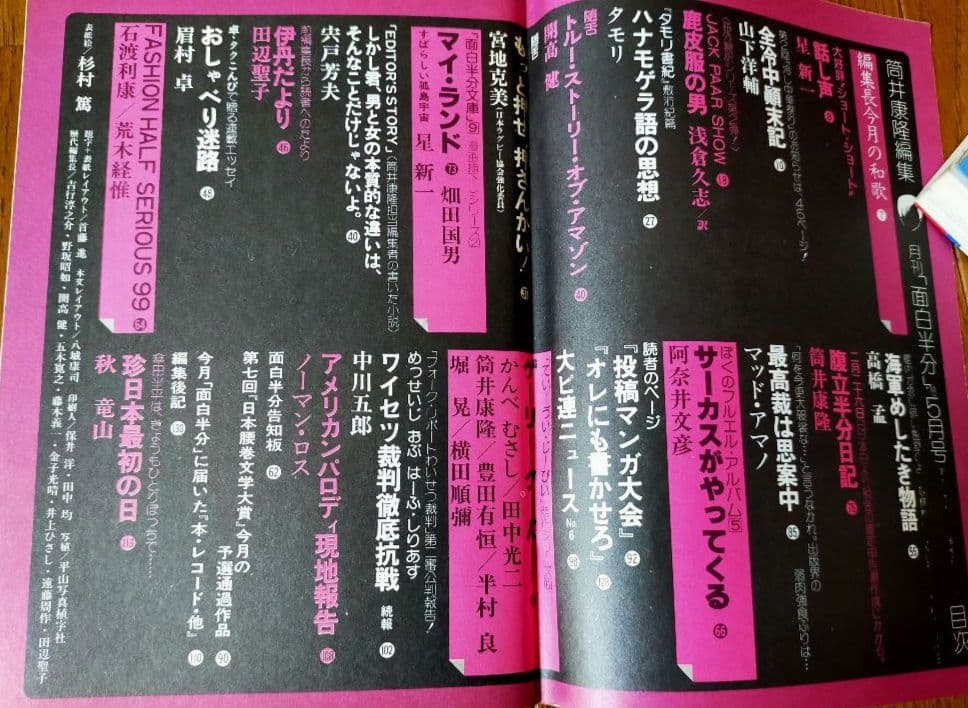 雑誌「面白半分」14冊 筒井康隆編集 タモリ連載 77年7月号～78年8月号