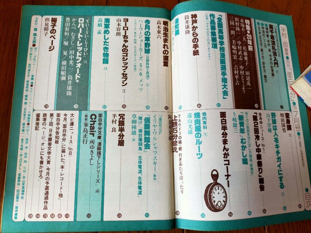 雑誌「面白半分」14冊 筒井康隆編集 タモリ連載 77年7月号～78年8月号