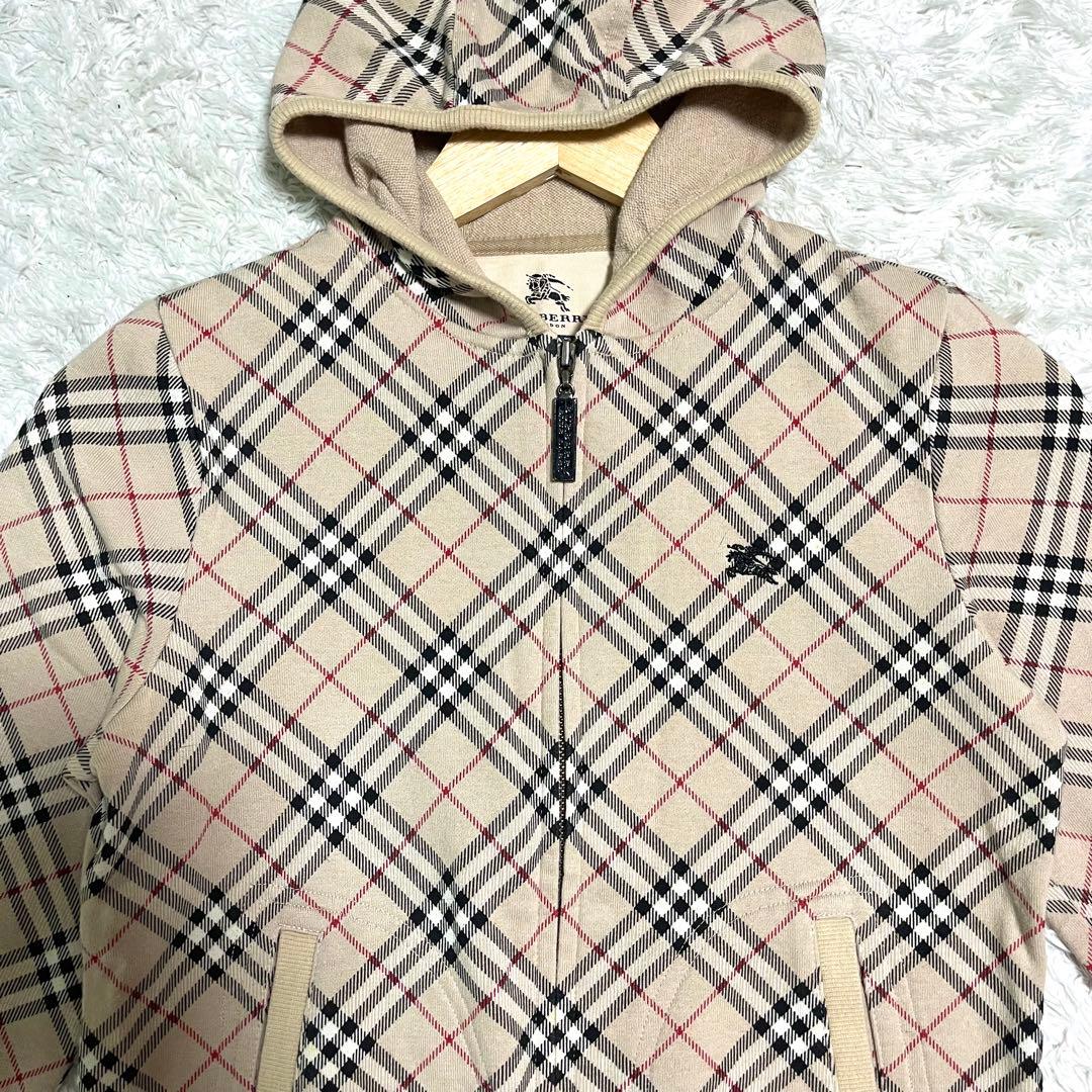 ✨希少✨Burberry ジップアップパーカー ノバチェック ロゴジップ M相当