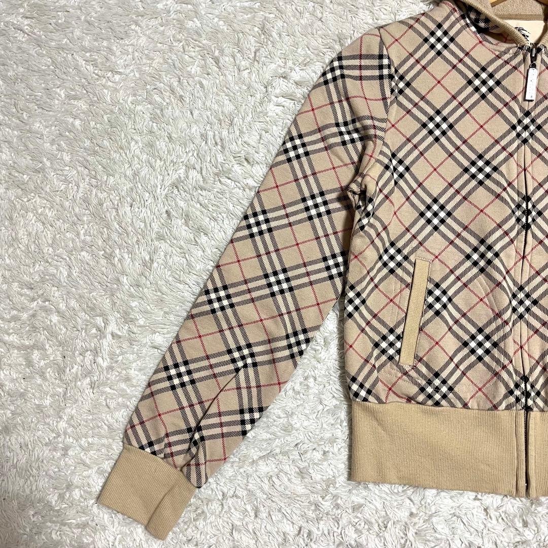 ✨希少✨Burberry ジップアップパーカー ノバチェック ロゴジップ M相当