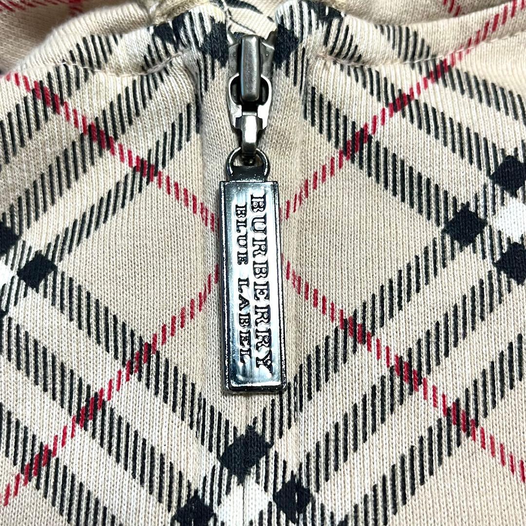 ✨希少✨Burberry ジップアップパーカー ノバチェック ロゴジップ M相当