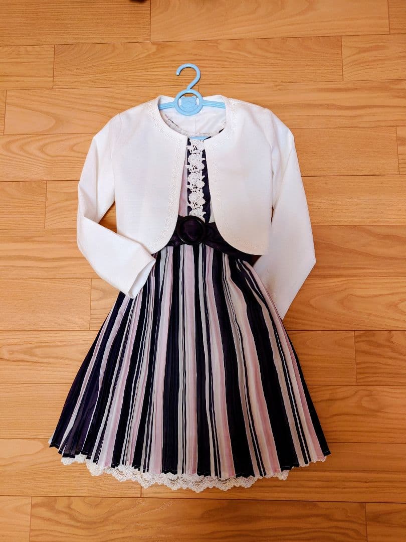 ANNASUI mini★シフォンワンピース130★フォーマルシューズセット