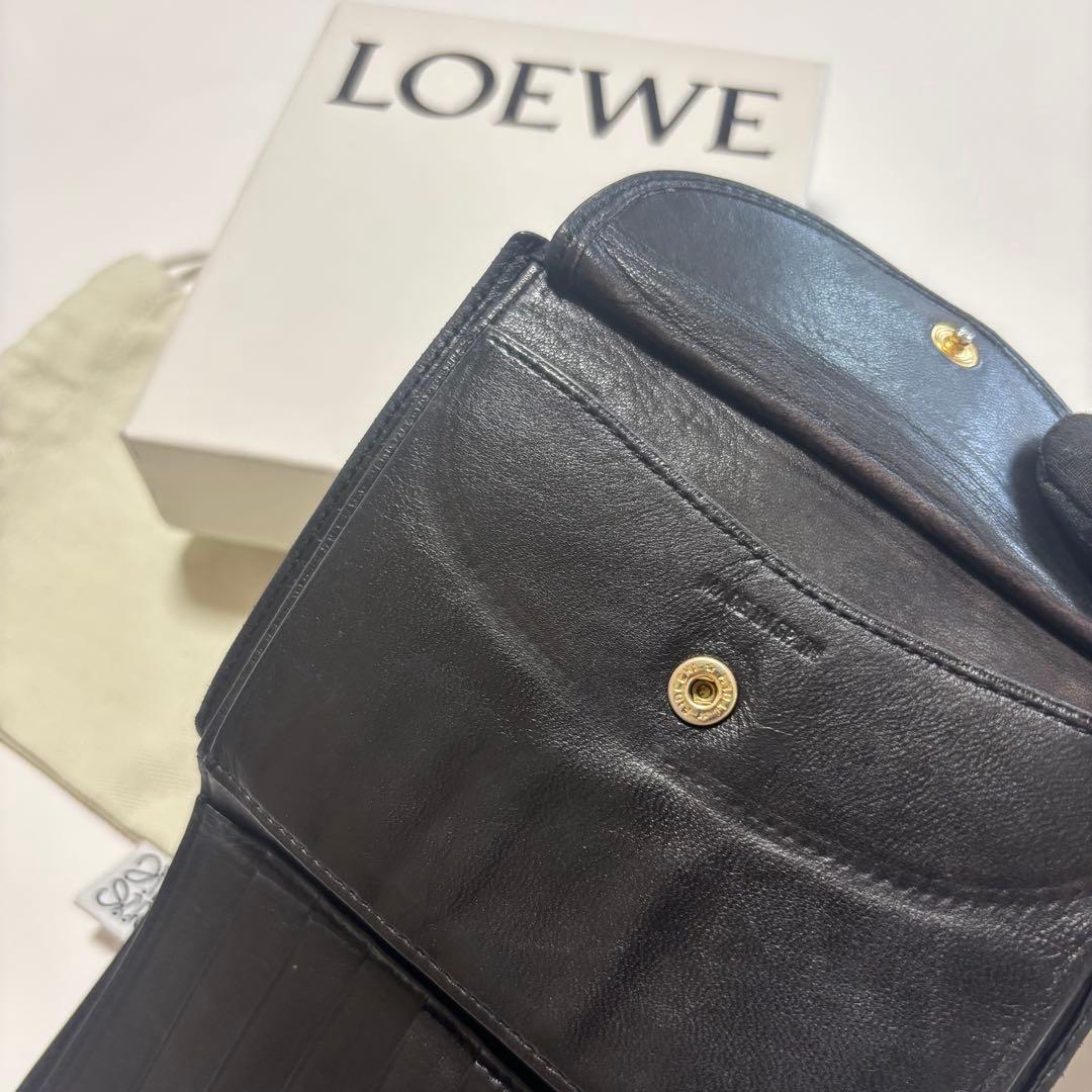 【定価¥95600】LOEWE ニつ折り財布 ブラック ロエベ 本革《超激レア》