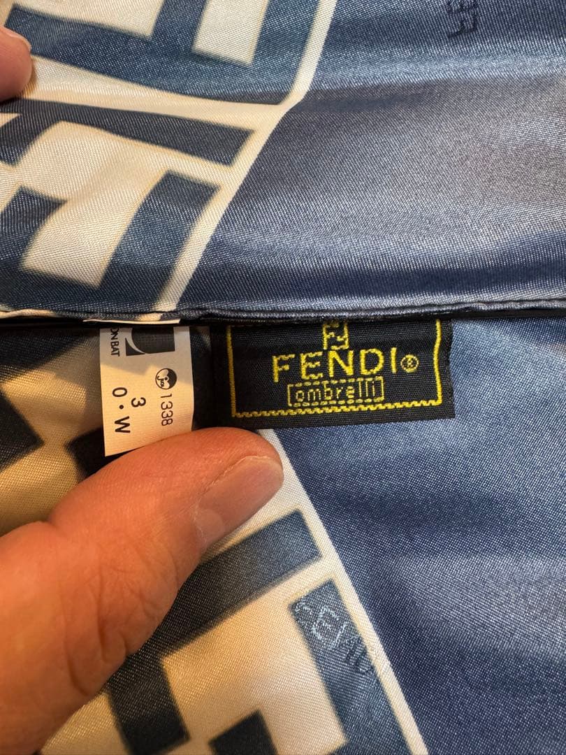 新品未使用 FENDI 折り畳み傘 ズッカ柄 ネイビー 高級 雨具 フェンディ