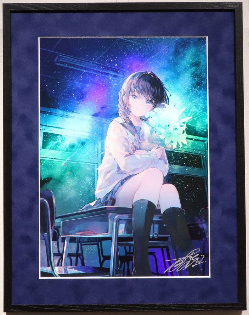 ポ*す様 藤ちょこ さいはての空、彼方の教室 直筆サイン入り オーロラポスター
