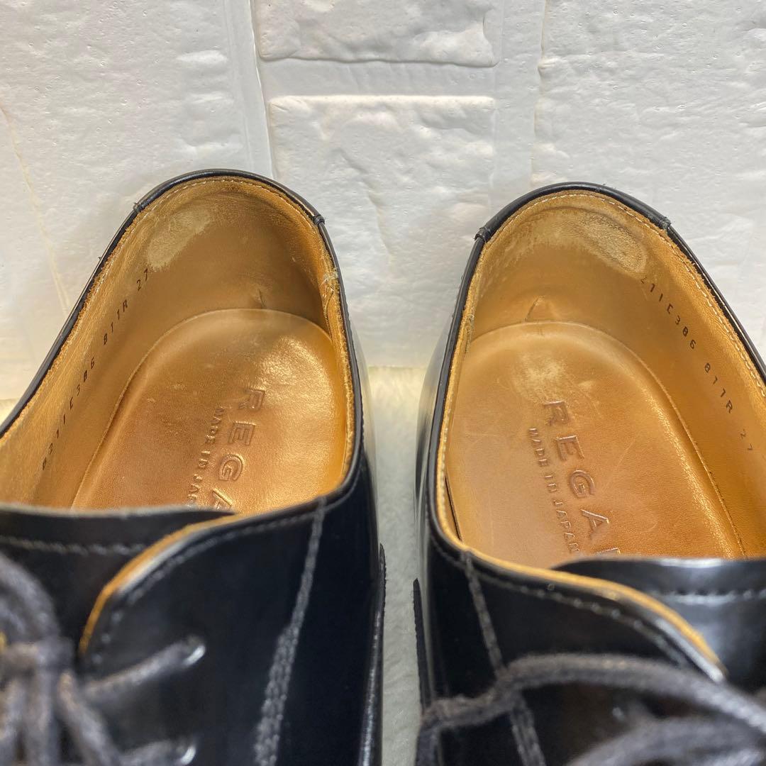 【美品】REGAL リーガル ストレートチップ 革靴 黒 27cm 811R