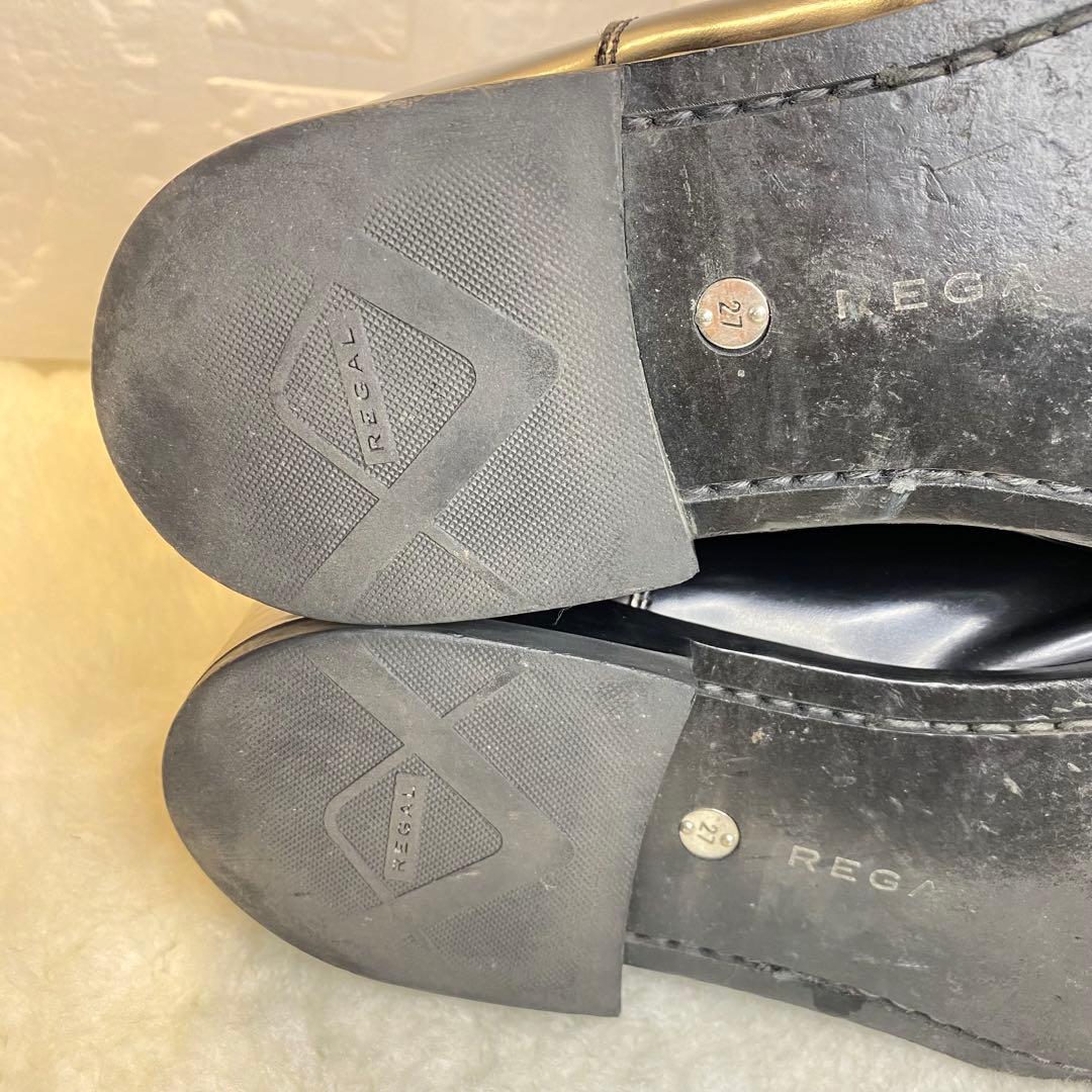 【美品】REGAL リーガル ストレートチップ 革靴 黒 27cm 811R