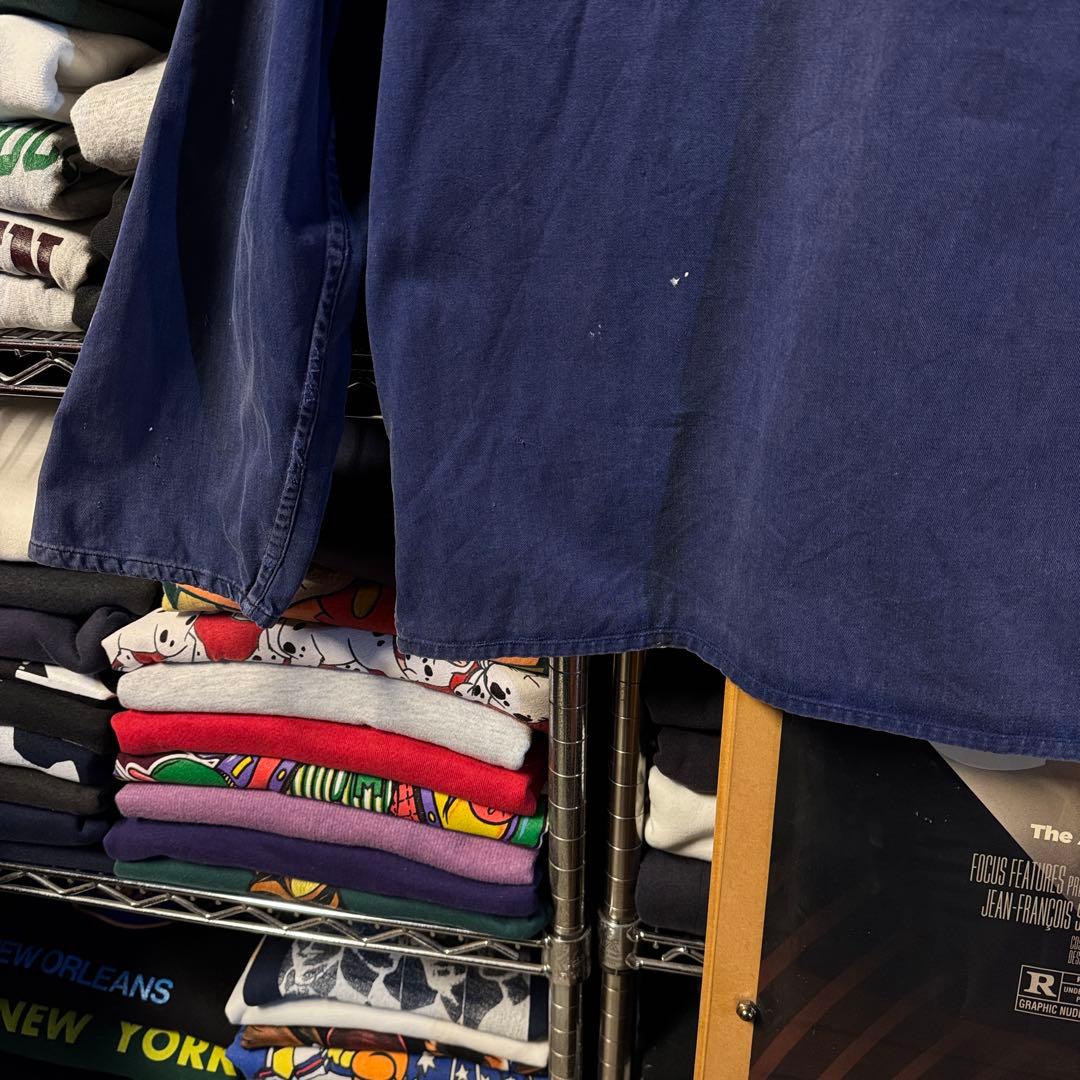 50s ユーロワークジャケット ペンキ痕 茄子紺 激フェード Aシルエットワイド