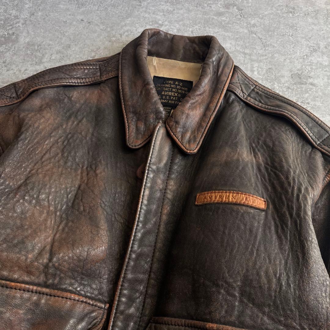 AVIREX アヴィレックス【S】A-2 フライトジャケット 本革 ブラウン