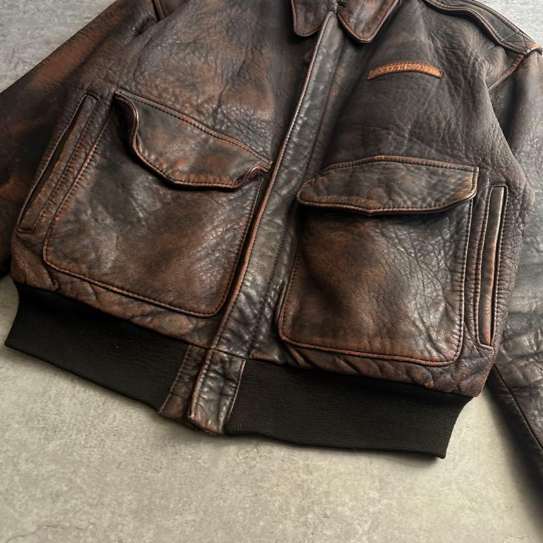 AVIREX アヴィレックス【S】A-2 フライトジャケット 本革 ブラウン