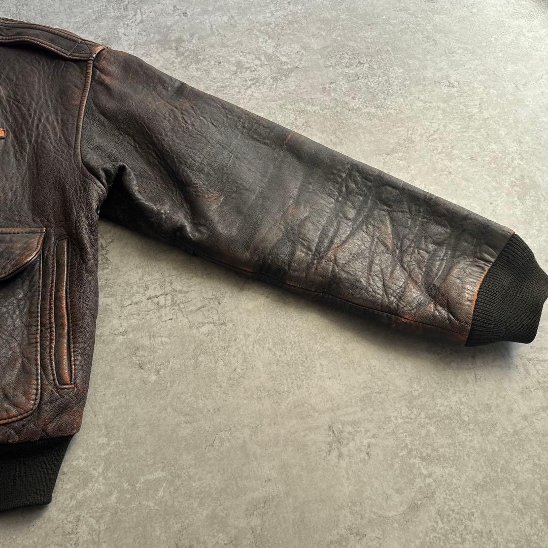 AVIREX アヴィレックス【S】A-2 フライトジャケット 本革 ブラウン