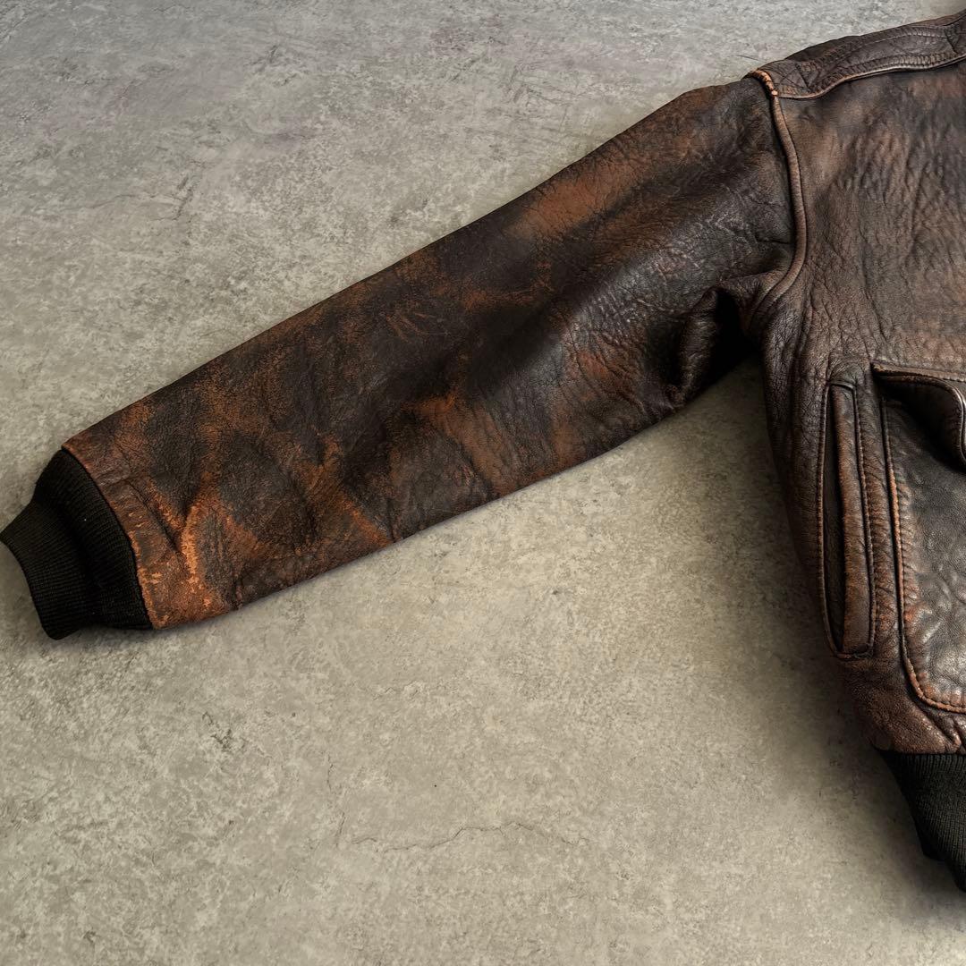 AVIREX アヴィレックス【S】A-2 フライトジャケット 本革 ブラウン