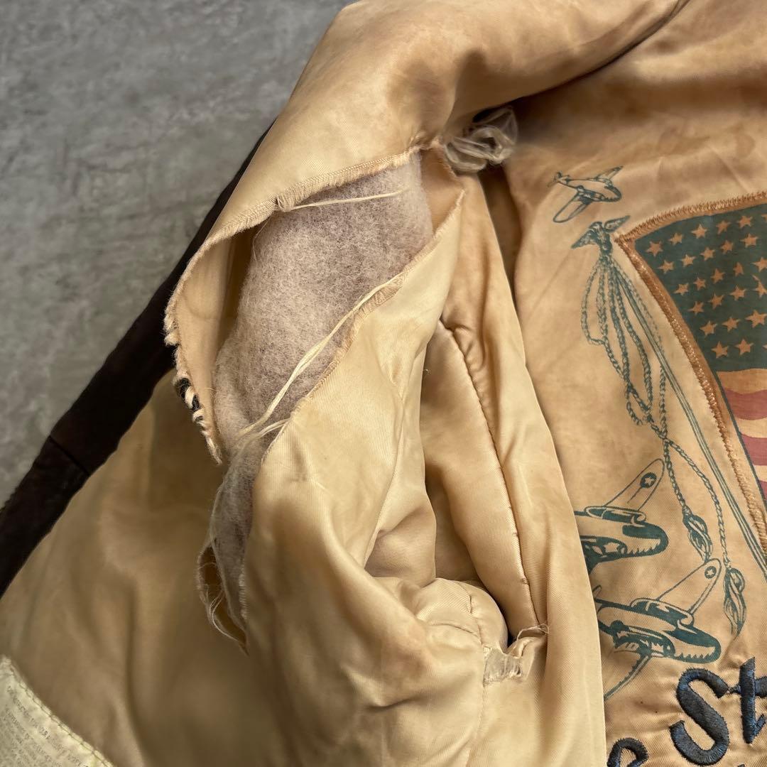 AVIREX アヴィレックス【S】A-2 フライトジャケット 本革 ブラウン