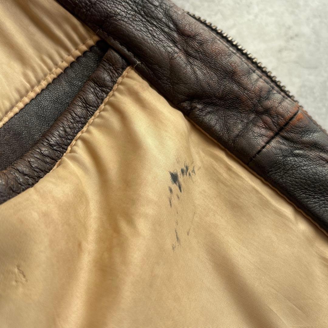 AVIREX アヴィレックス【S】A-2 フライトジャケット 本革 ブラウン