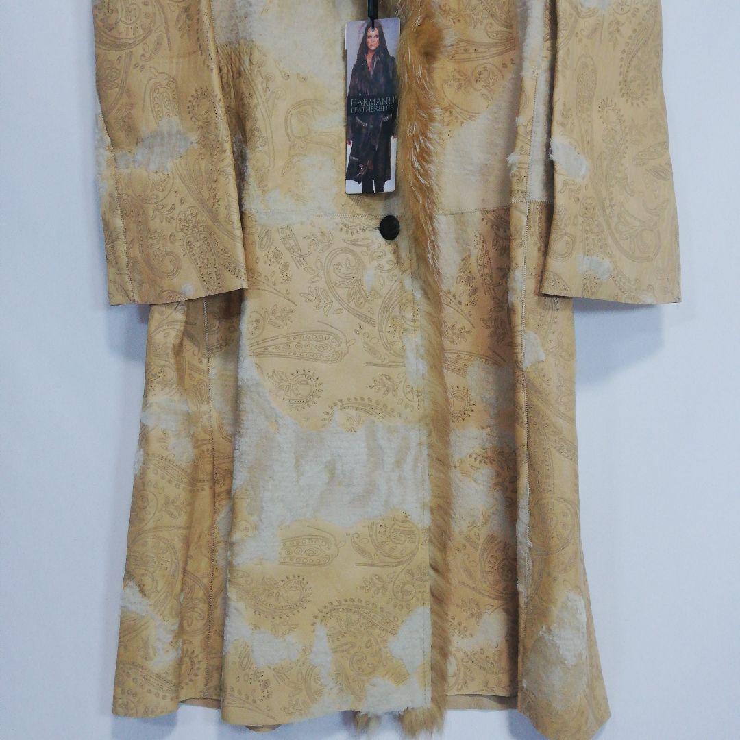 HARMANLI レザーコート ロングコート ロング丈 ペイズリー ファー 本革