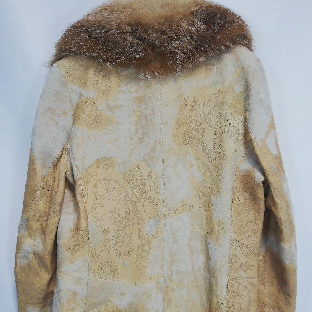 HARMANLI レザーコート ロングコート ロング丈 ペイズリー ファー 本革