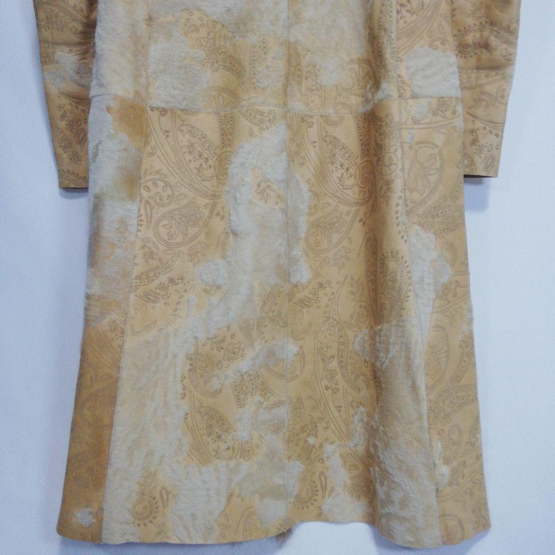 HARMANLI レザーコート ロングコート ロング丈 ペイズリー ファー 本革