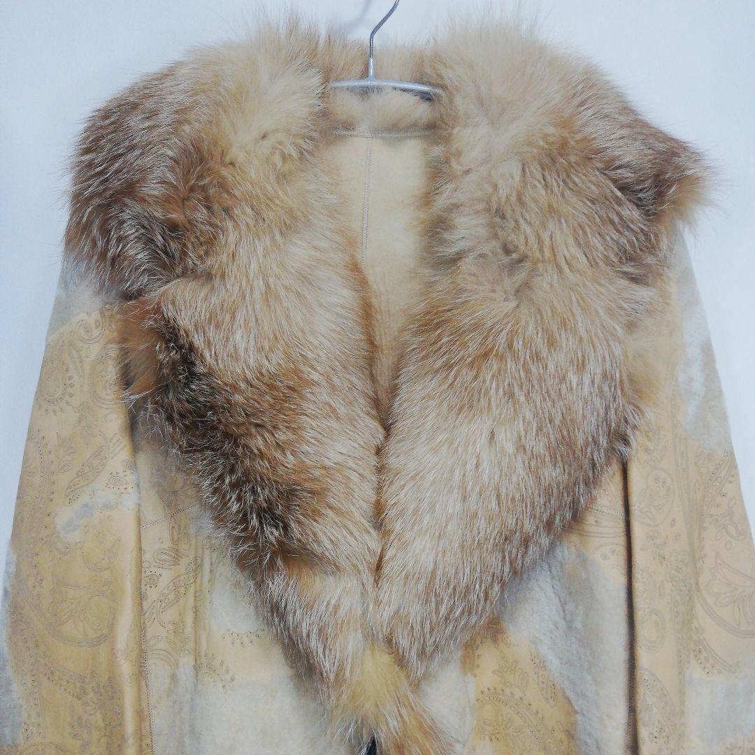 HARMANLI レザーコート ロングコート ロング丈 ペイズリー ファー 本革