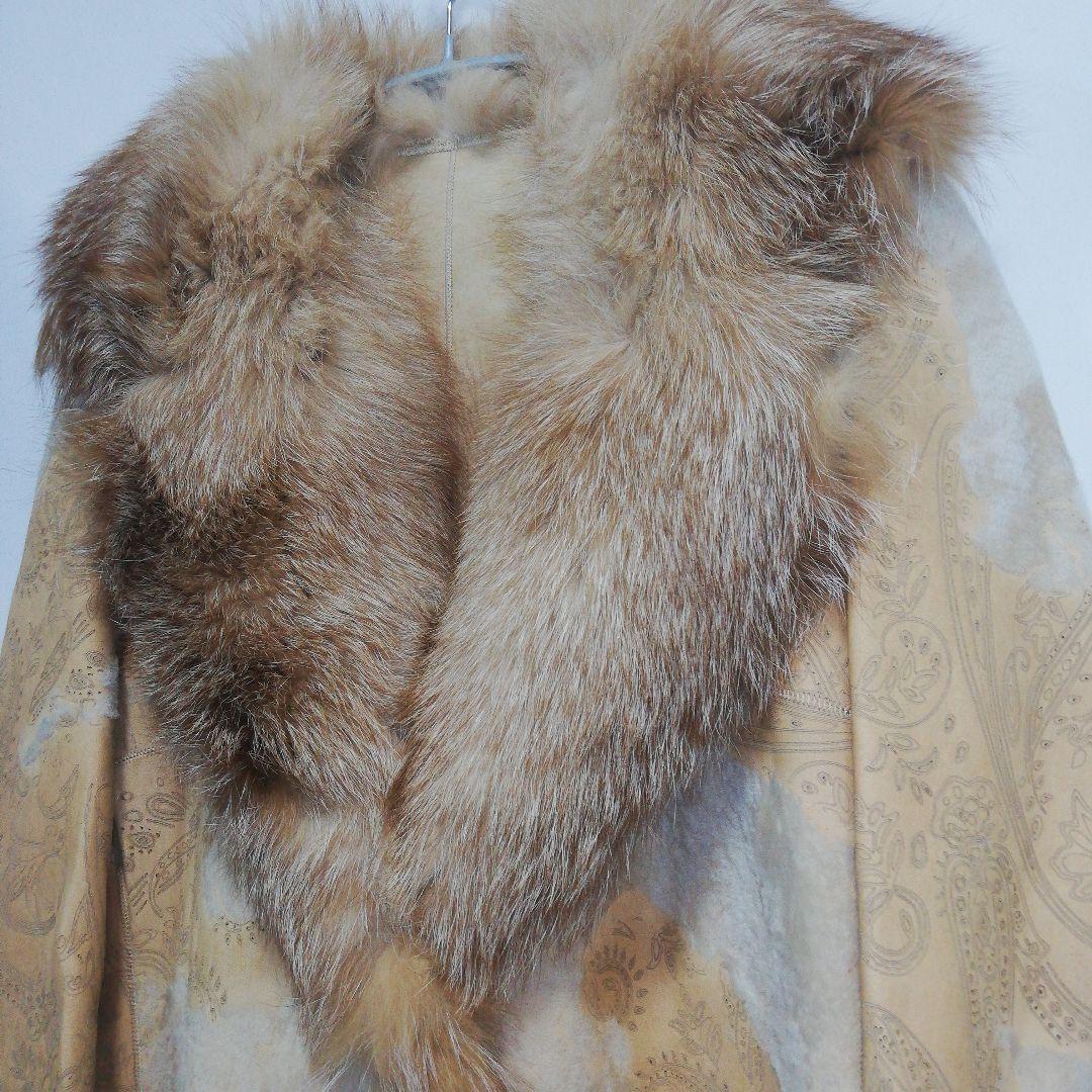 HARMANLI レザーコート ロングコート ロング丈 ペイズリー ファー 本革