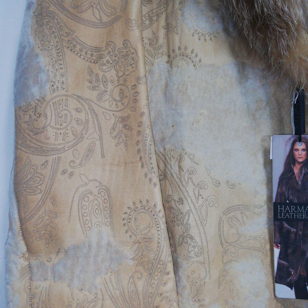 HARMANLI レザーコート ロングコート ロング丈 ペイズリー ファー 本革