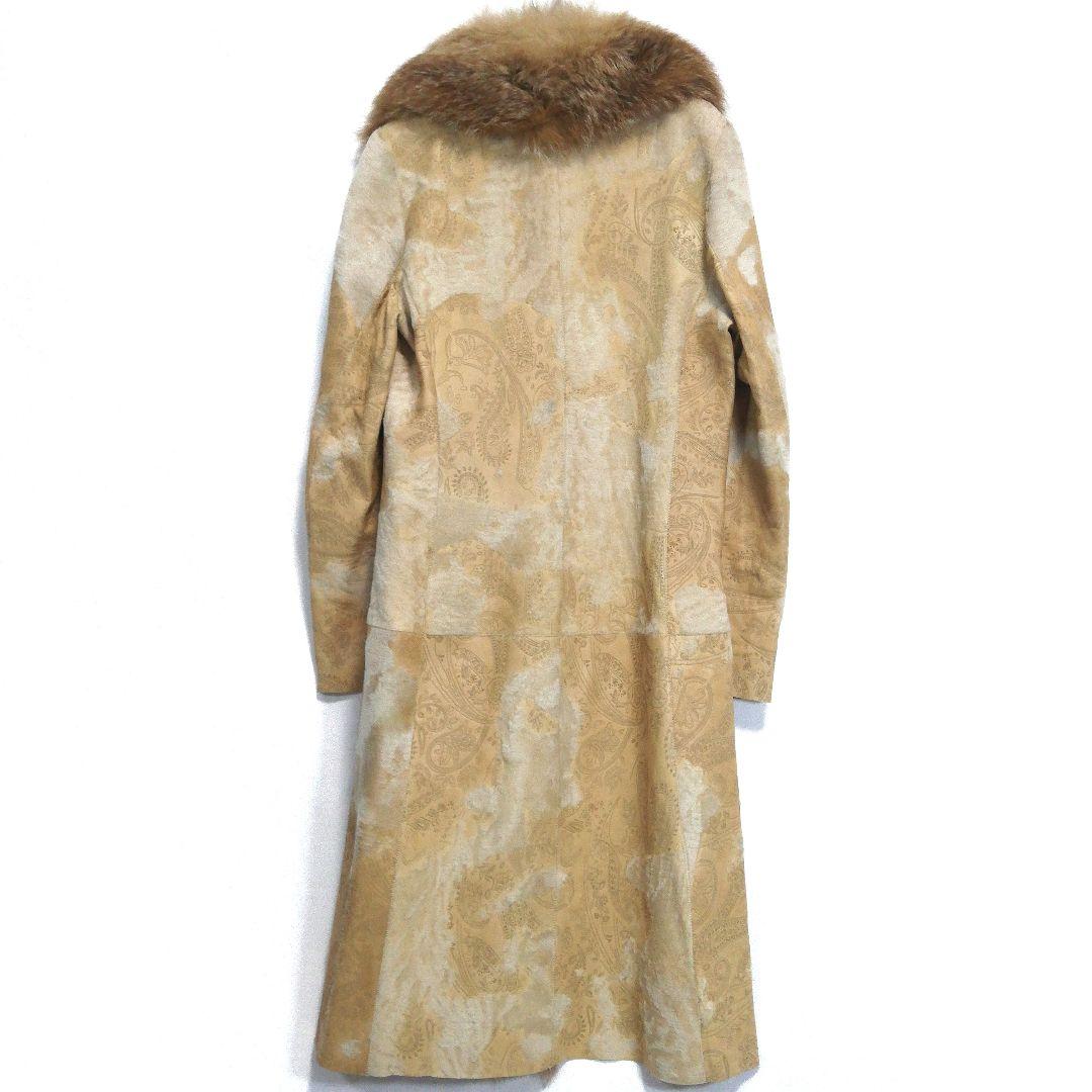 HARMANLI レザーコート ロングコート ロング丈 ペイズリー ファー 本革