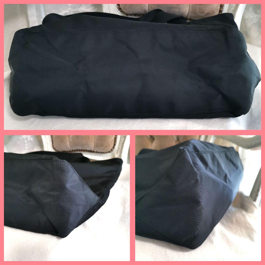 【美品】プラダPRADA 肩掛けトートバッグ 黒ポコノ 鑑定済!