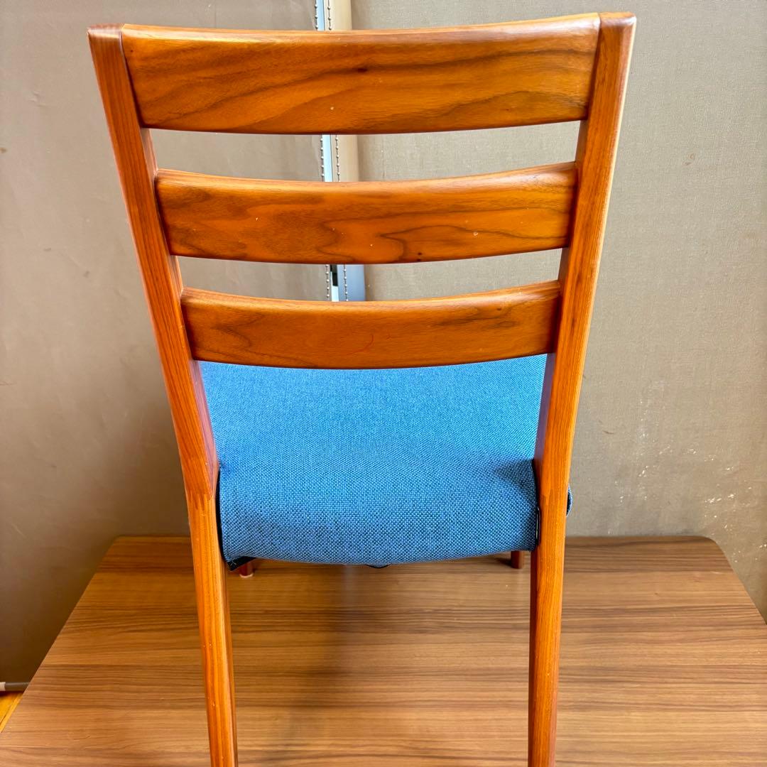 【高級家具】カリモク　ダイニングチェア　青　美品