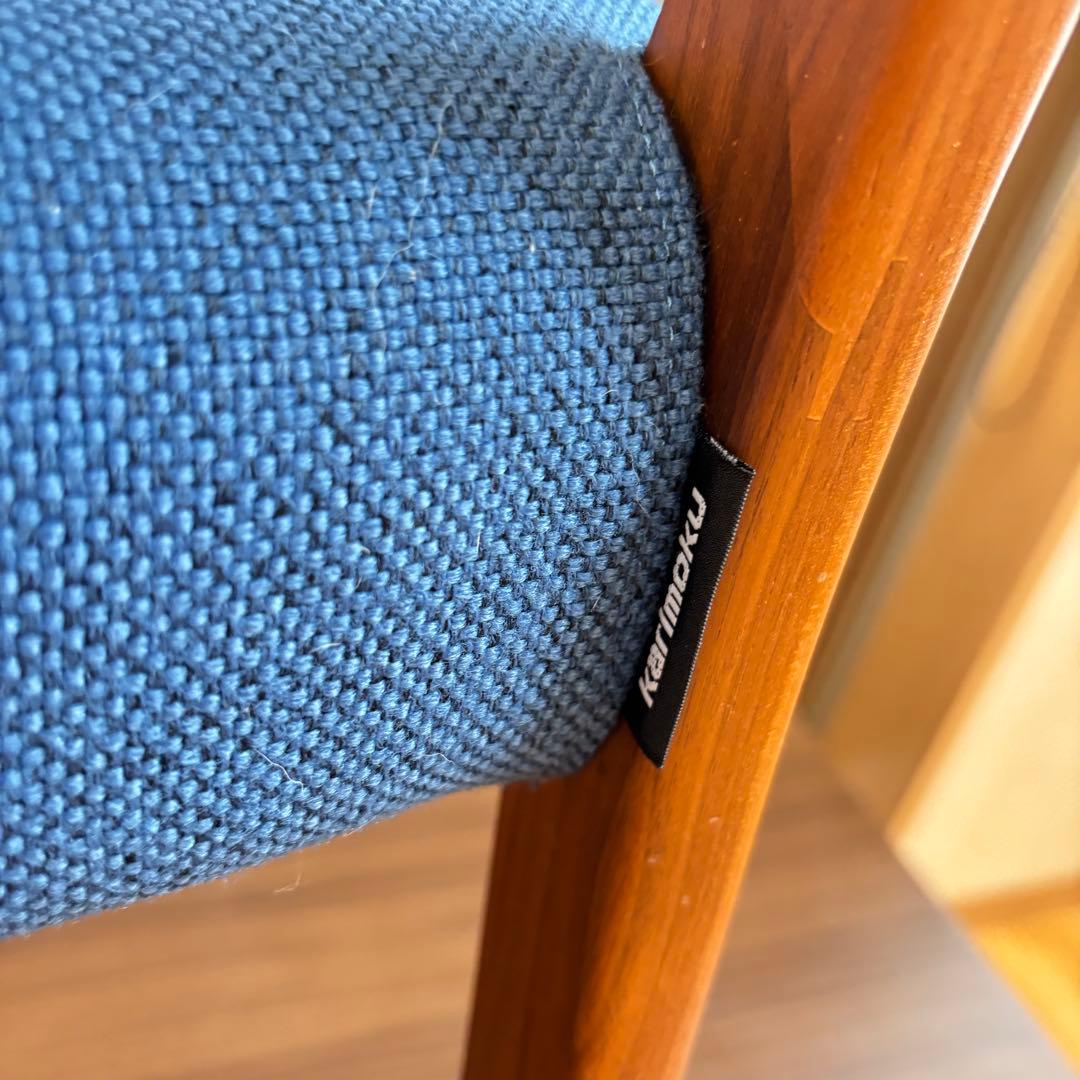 【高級家具】カリモク　ダイニングチェア　青　美品