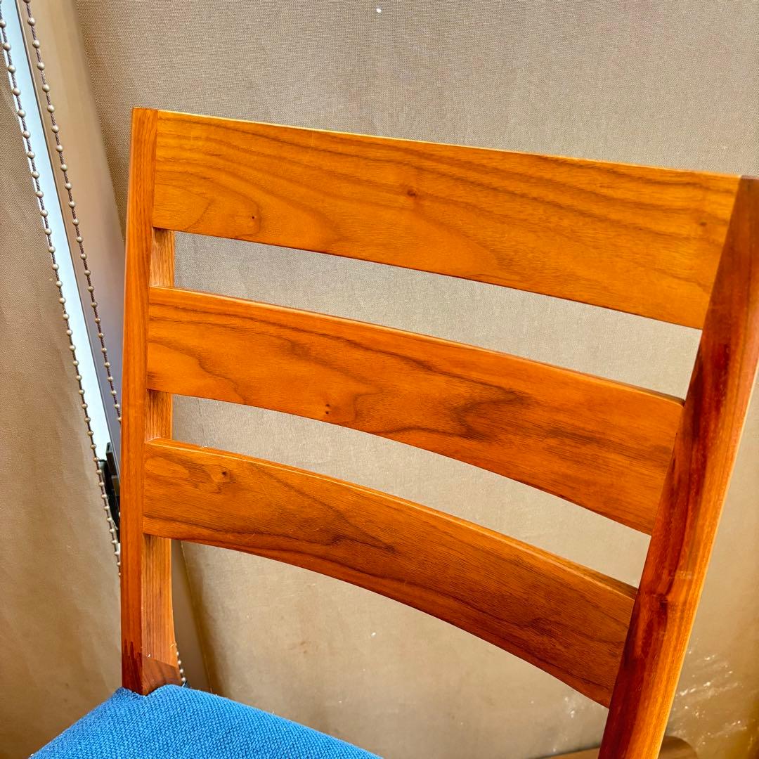 【高級家具】カリモク　ダイニングチェア　青　美品