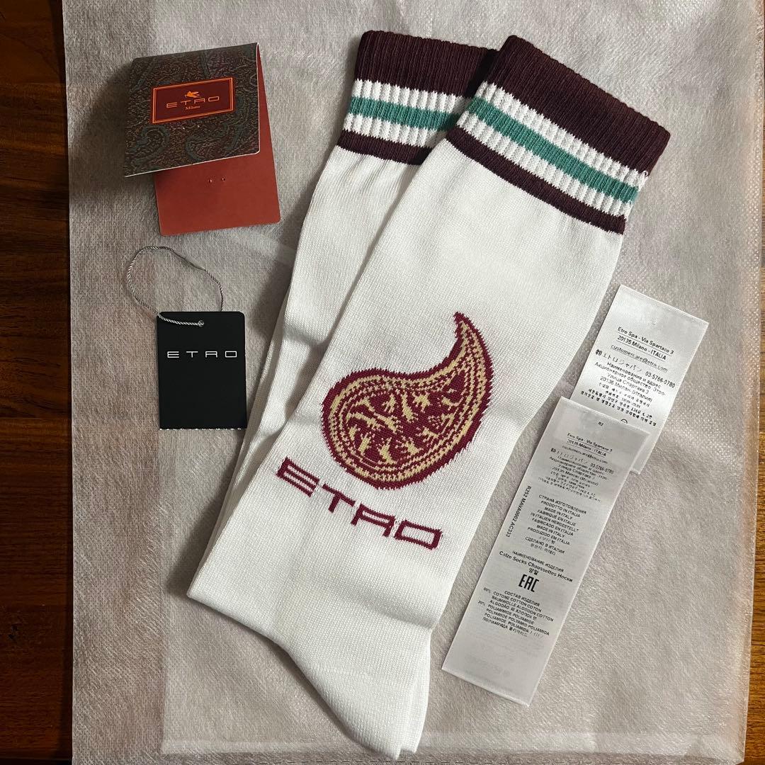 ETRO per Kaito Takahashiペイズリーソックス バーガンディ