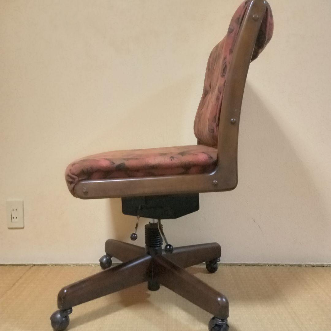 【カリモク家具】レトロ デスクチェア 回転 昇降式 オフィスチェア 学習椅子