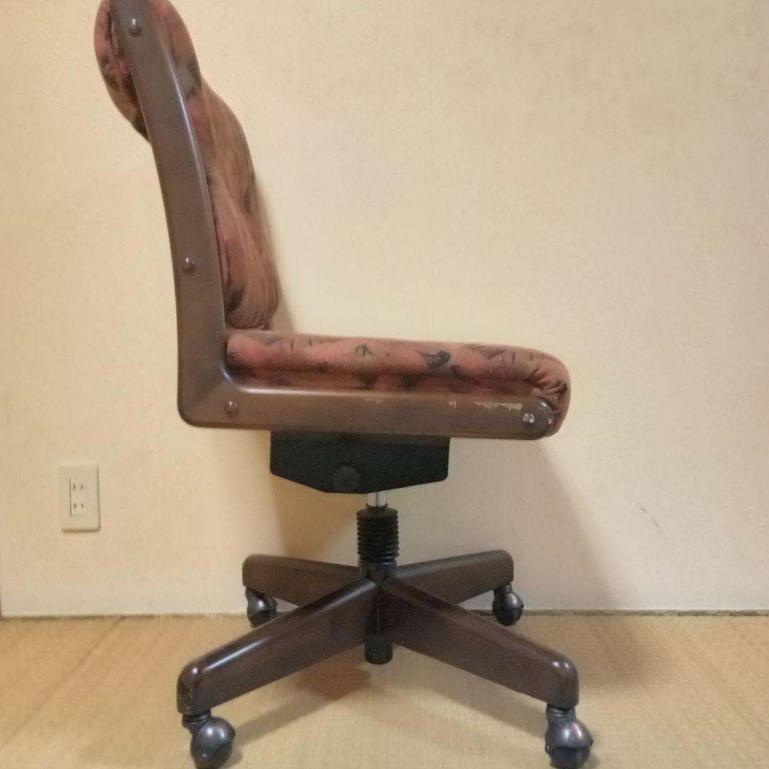 【カリモク家具】レトロ デスクチェア 回転 昇降式 オフィスチェア 学習椅子