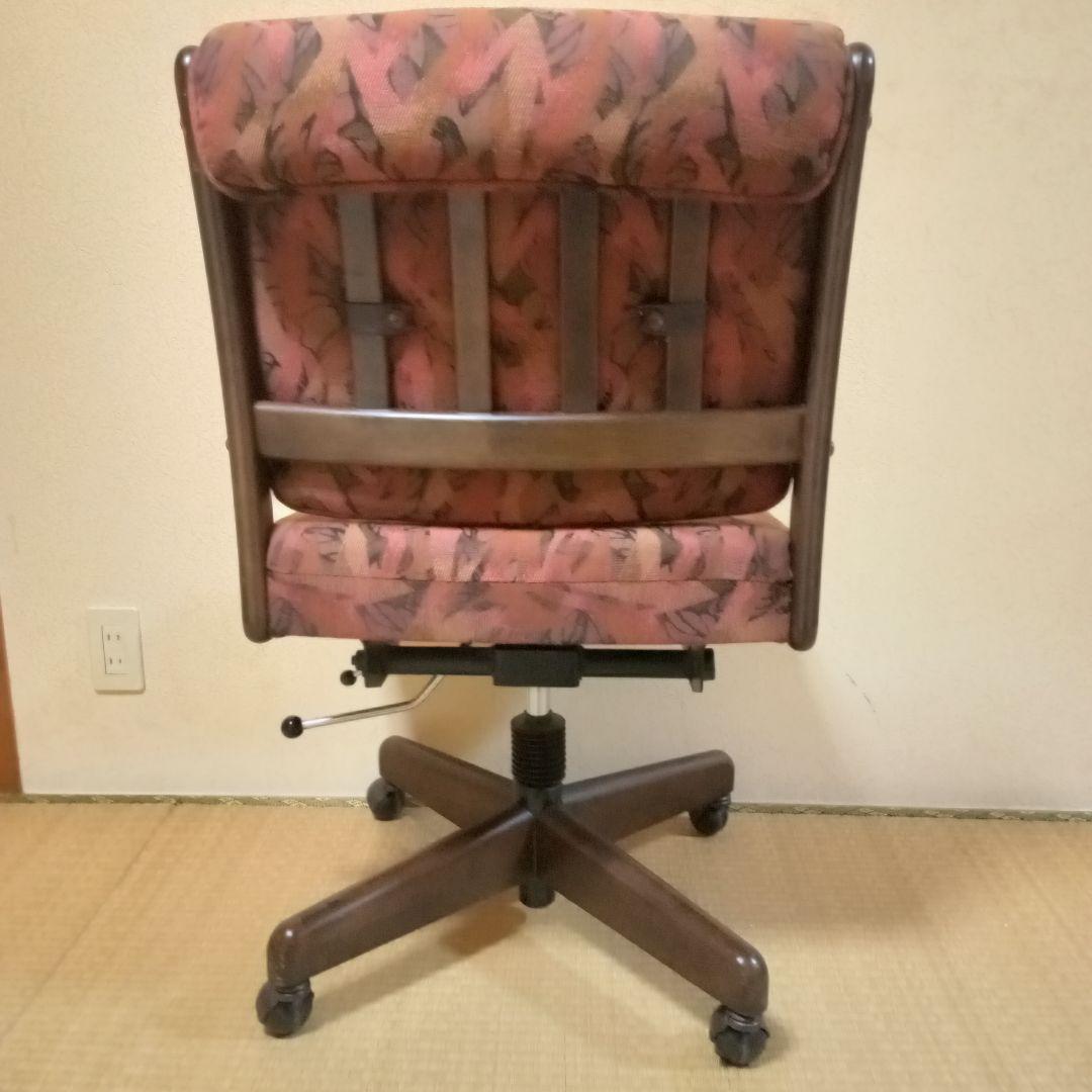 【カリモク家具】レトロ デスクチェア 回転 昇降式 オフィスチェア 学習椅子