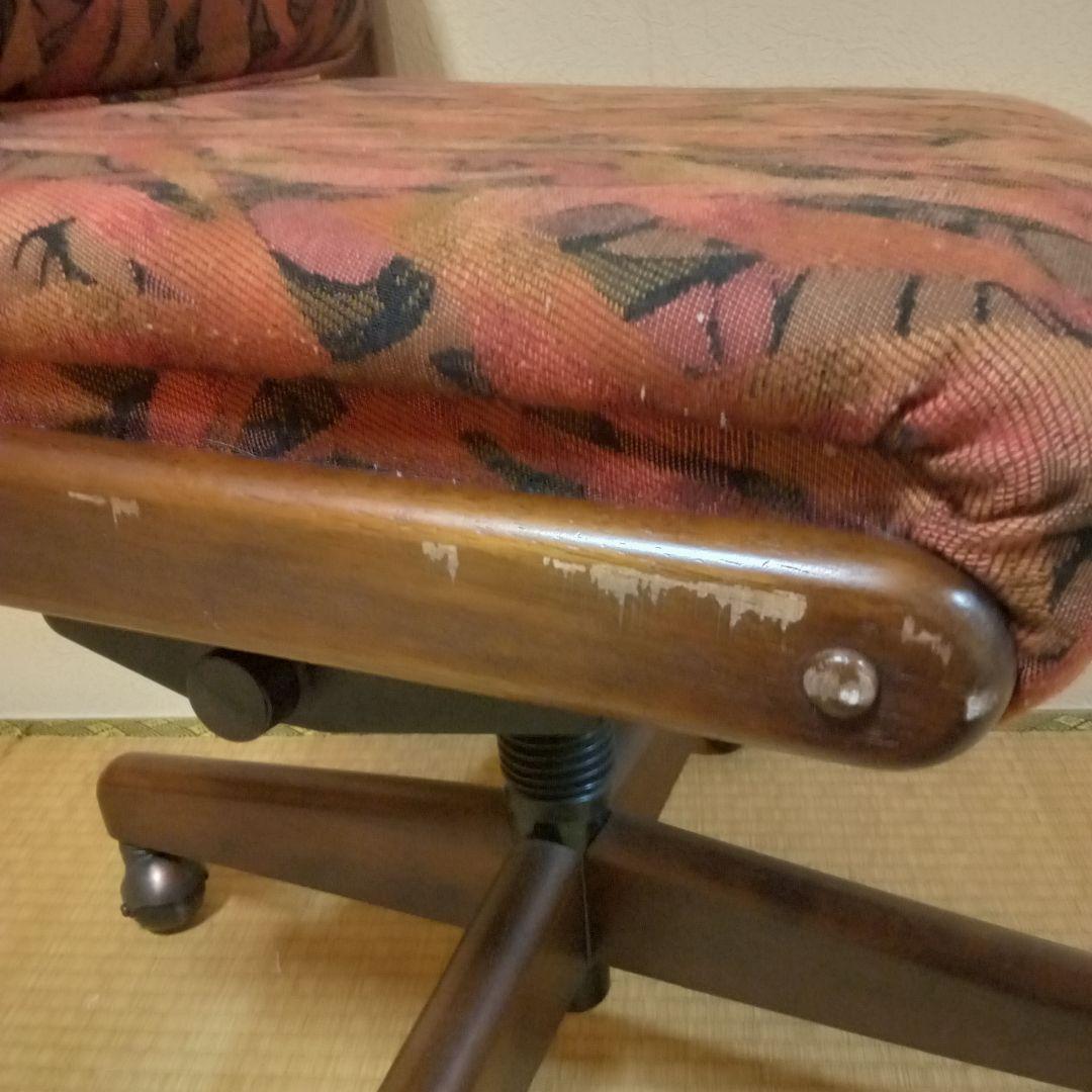 【カリモク家具】レトロ デスクチェア 回転 昇降式 オフィスチェア 学習椅子